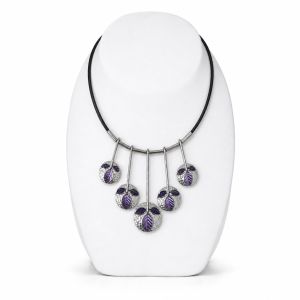 Collier pendentifs feuilles violet - bijou Ikita unique