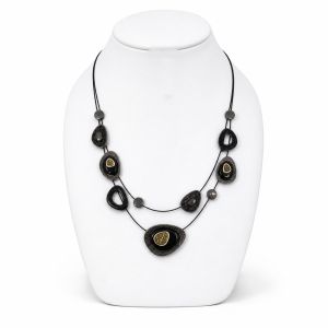 Collier Éclat Noir & Reflets Dorés - bijou Ikita unique