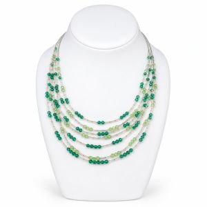 Collier Multi-Rangs Vert Éclat - bijou Ikita unique