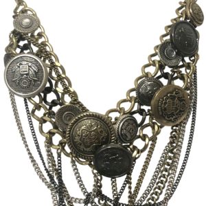 Collier plastron multi-chaînes vintage - bijou Ikita unique
