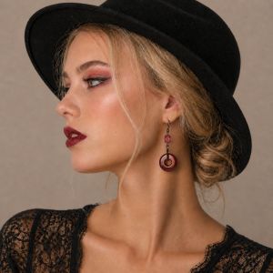 Boucles Pendantes Anneau Pailleté Bicolore - bijou Ikita unique