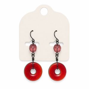 Boucles Pendantes Anneau Pailleté Bicolore - bijou Ikita unique