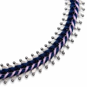 Collier Tressé IKITA Bleu & Lilas - bijou Ikita unique