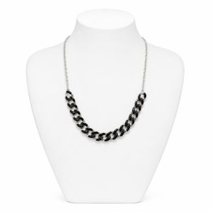 Collier IKITA Chaîne Noir Argent - bijou Ikita unique