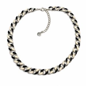 Collier Maillons Duo Noir & Ivoire IKITA - bijou Ikita unique