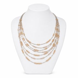 Collier Multi-Rangs Perles Champagne IKITA - bijou Ikita unique