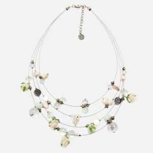Collier multi-rangs fleurs nacrées IKITA - bijou Ikita unique