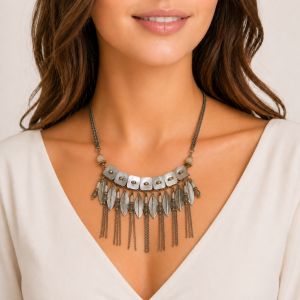 Collier plastron pampilles IKITA - bijou Ikita unique