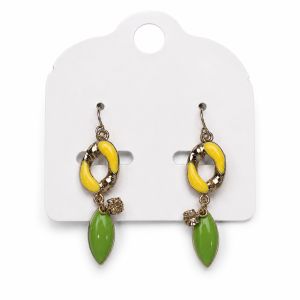 Boucles d’oreilles pendantes émail vert IKITA - bijou Ikita unique