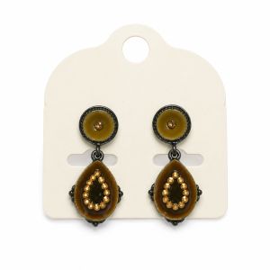 Boucles d’oreilles puces rétro émail IKITA - bijou Ikita unique