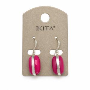 Boucles d’oreilles pendantes fuchsia IKITA - bijou Ikita unique