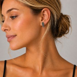 Boucles d’oreilles Feuille Argentée IKITA - bijou unique