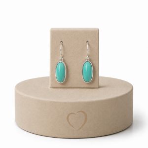 Boucles d’oreilles cabochon turquoise IKITA - bijou unique