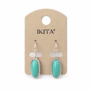 Boucles d’oreilles cabochon turquoise IKITA - bijou unique