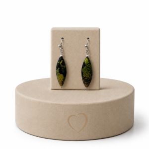 Boucles IKITA Élégance Boréale Vert & Noir - bijou unique