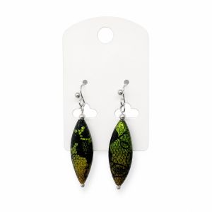 Boucles IKITA Élégance Boréale Vert & Noir - bijou unique