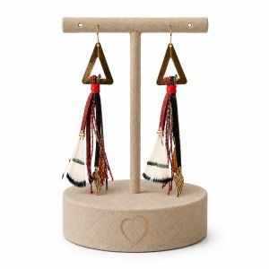 Boucles d'oreilles Bohème Plume IKITA - bijou unique