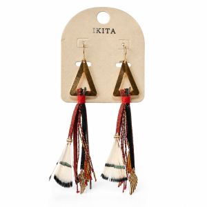 Boucles d'oreilles Bohème Plume IKITA - bijou unique