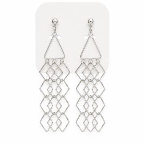 Boucles IKITA Cascade Géométrique Argentée - bijou unique