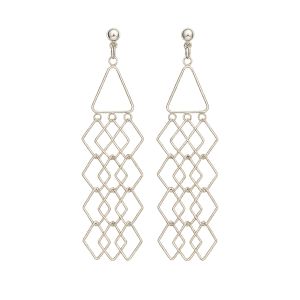 Boucles IKITA Cascade Géométrique Argentée - bijou unique