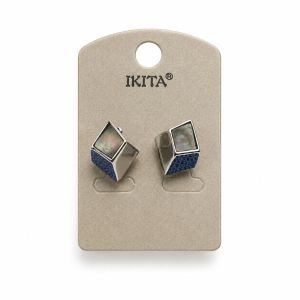 Boucles Cube Opale Bleue - bijou unique