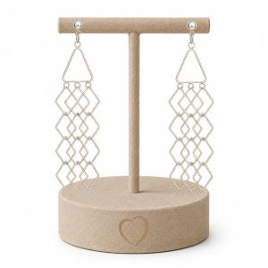 Boucles IKITA Cascade Géométrique Argentée - bijou unique