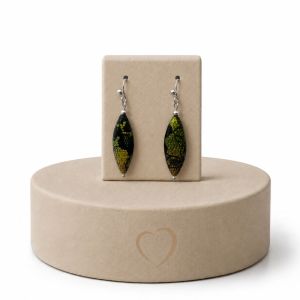 Boucles IKITA Élégance Boréale Vert & Noir - bijou unique