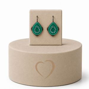 Boucles dormeuses goutte verte IKITA - bijou unique