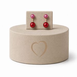 Boucles d’oreilles perles rose rouge IKITA - bijou unique