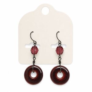 Boucles Pendantes Anneau Pailleté Bicolore - bijou unique