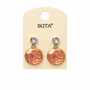 Boucles d’oreilles Ikita effet martelé cuivré - bijou unique