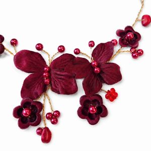 Collier Floraison Bordeaux - bijou unique