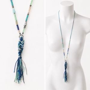Collier Pompon Bleu IKITA - bijou unique