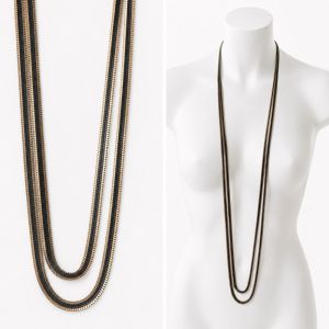 Collier Multi-Rangs Noir Doré IKITA - bijou unique