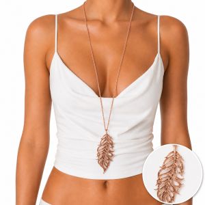 Collier Feuille Rose Gold IKITA - bijou unique