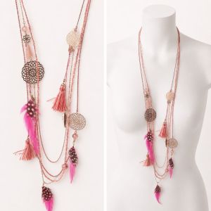 Collier Bohème Rosé IKITA - bijou unique