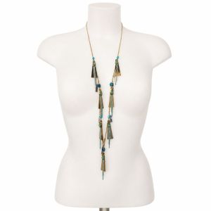 Collier long bohème turquoise IKITA - bijou unique