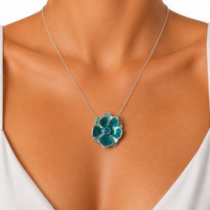 Collier Fleur Émeraude IKITA - bijou unique