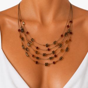 Collier 5 Rangs Ambre IKITA - bijou unique