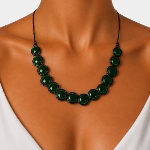Collier Émeraude Graphique IKITA - bijou unique