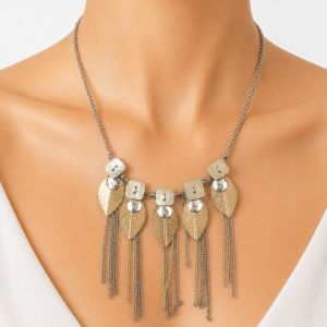 Collier Franges Feuilles Dorées IKITA - bijou unique