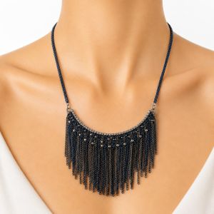 Collier Franges Graphite IKITA - bijou unique