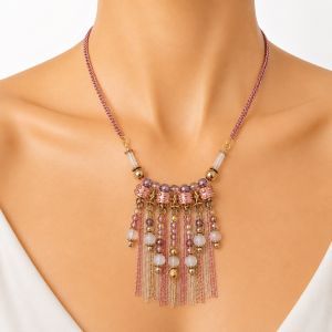 Collier Franges Rosées IKITA - bijou unique