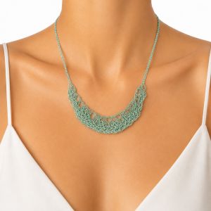 Collier Tressage Menthe IKITA - bijou unique