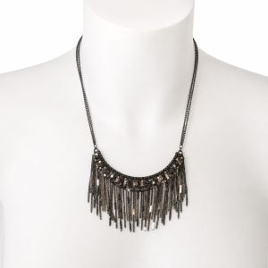 Collier Franges Noir IKITA - bijou unique
