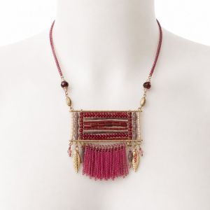 Collier Frange Rose IKITA - bijou unique