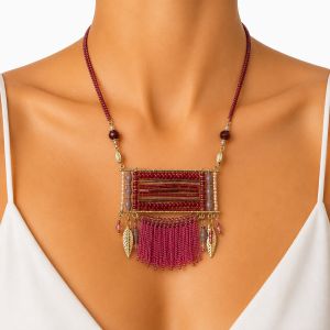 Collier Frange Rose IKITA - bijou unique