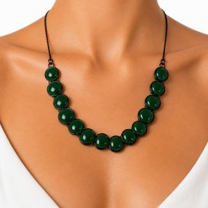 Collier Émeraude Graphique IKITA - bijou unique