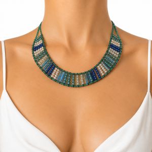 Collier perles turquoise & pastel - bijou unique