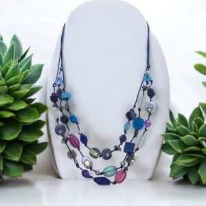 Collier multi-rangs perles colorées Ikita - bijou unique
